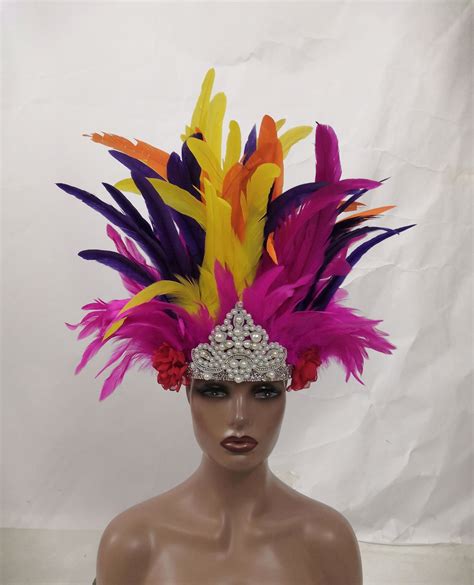 feather headpiece carnival|carnival feather centerpiece.